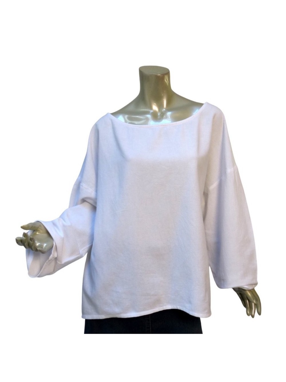 Soft Surroundings 💯 Cotton Boatneck Long-Sleeve Top